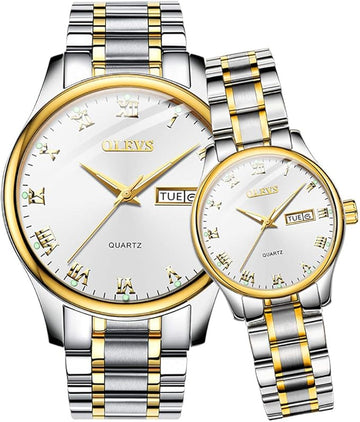 Two Tone White Axiom Couple Watch